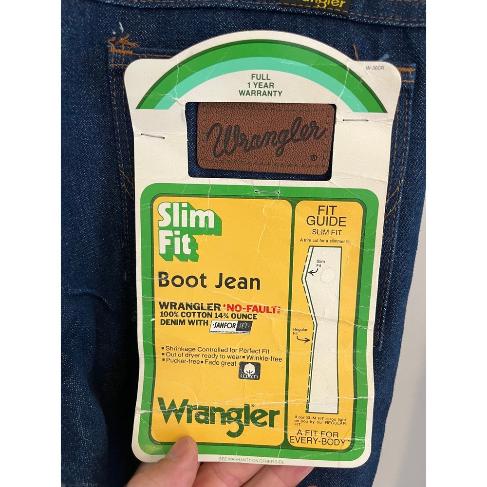 Vintage Wrangler No-Fault Slim Fit Boot Cut Jeans Dark Wash - Picture 3 of 5